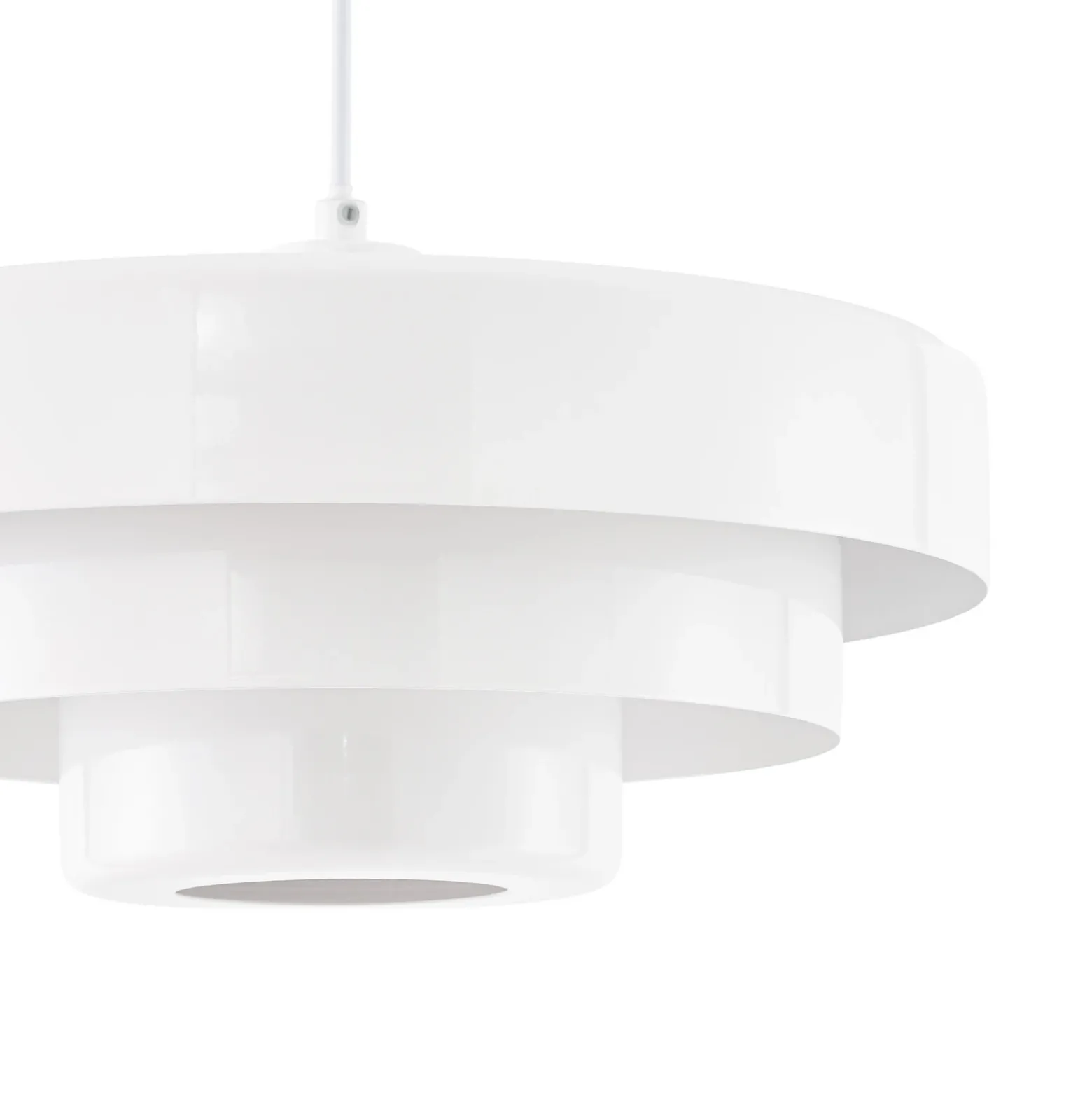 Lámpara colgante Lindby Tivra, blanco brillante, Ø 35 cm, metal
