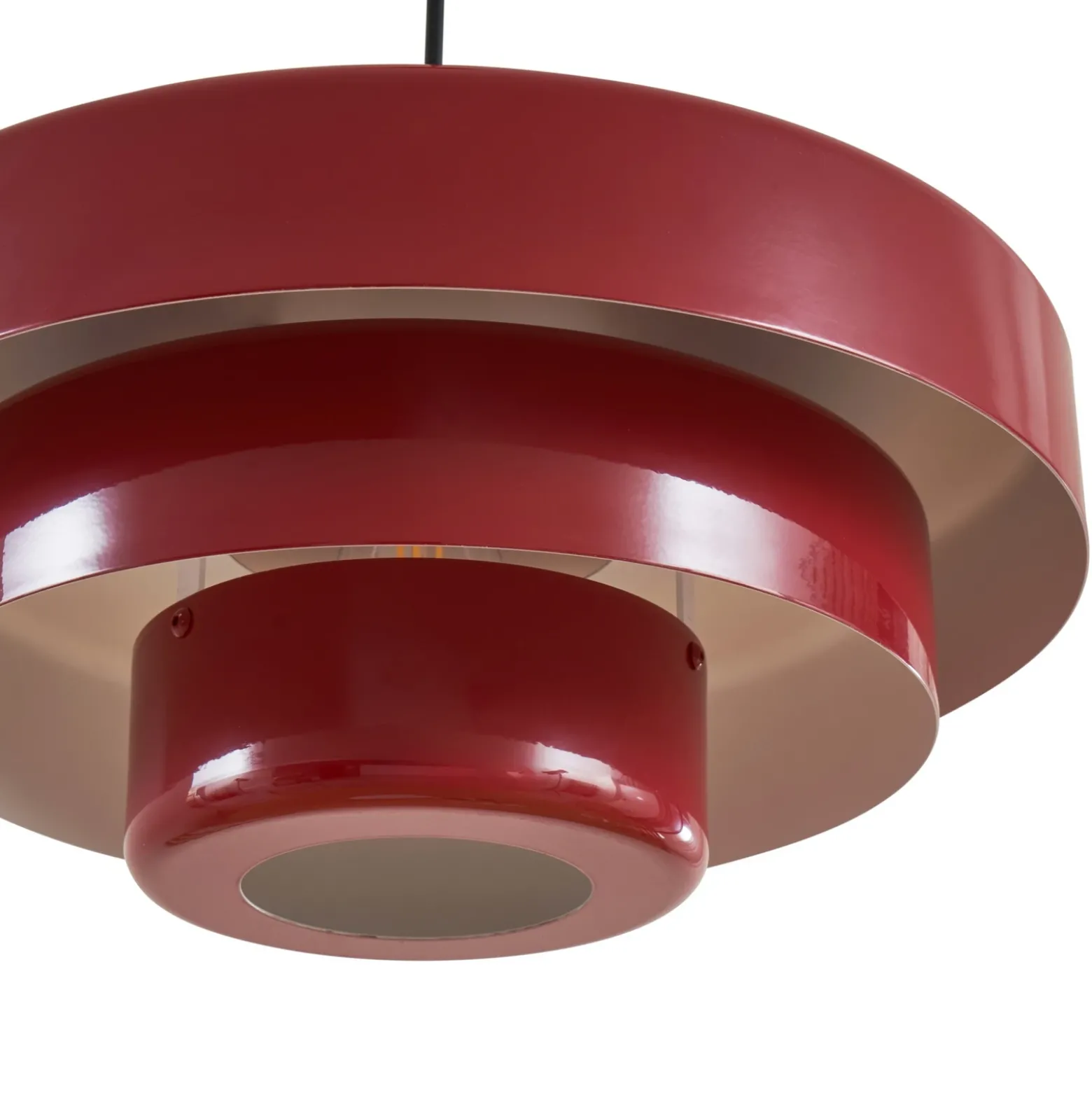 Lámpara colgante Lindby Tivra, rojo brillante, Ø 35 cm, metal