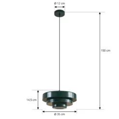 Lámpara colgante Lindby Tivra, verde brillante, Ø 35 cm, metal
