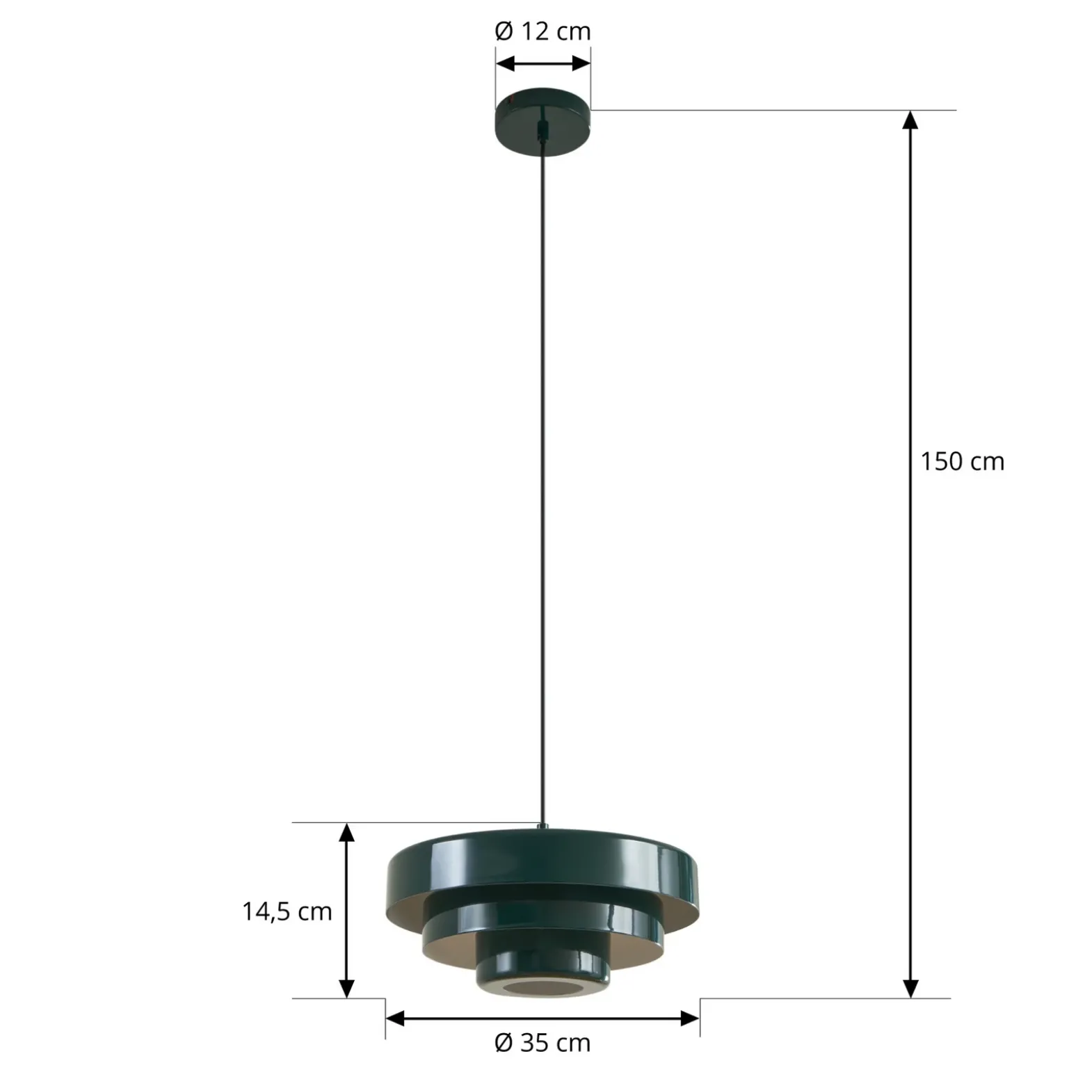Lámpara colgante Lindby Tivra, verde brillante, Ø 35 cm, metal