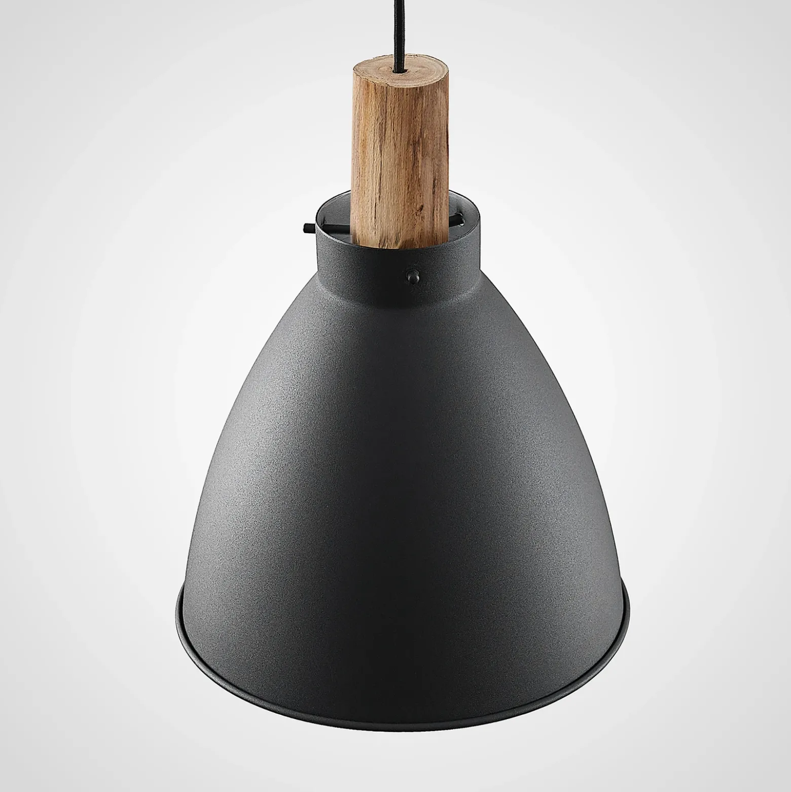 Lámpara colgante Lindby Trebale, E27, Ø 28 cm, negro, metal