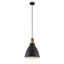 Lámpara colgante Lindby Trebale, E27, Ø 28 cm, negro, metal