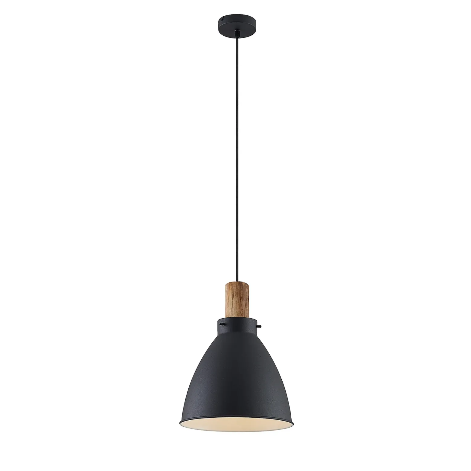 Lámpara colgante Lindby Trebale, E27, Ø 28 cm, negro, metal