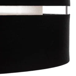 Lámpara colgante Lindby Tsomo, Ø 40 cm, negra, tela, E27