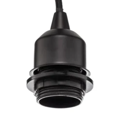 Lámpara colgante Lindby Tsomo, Ø 40 cm, negra, tela, E27