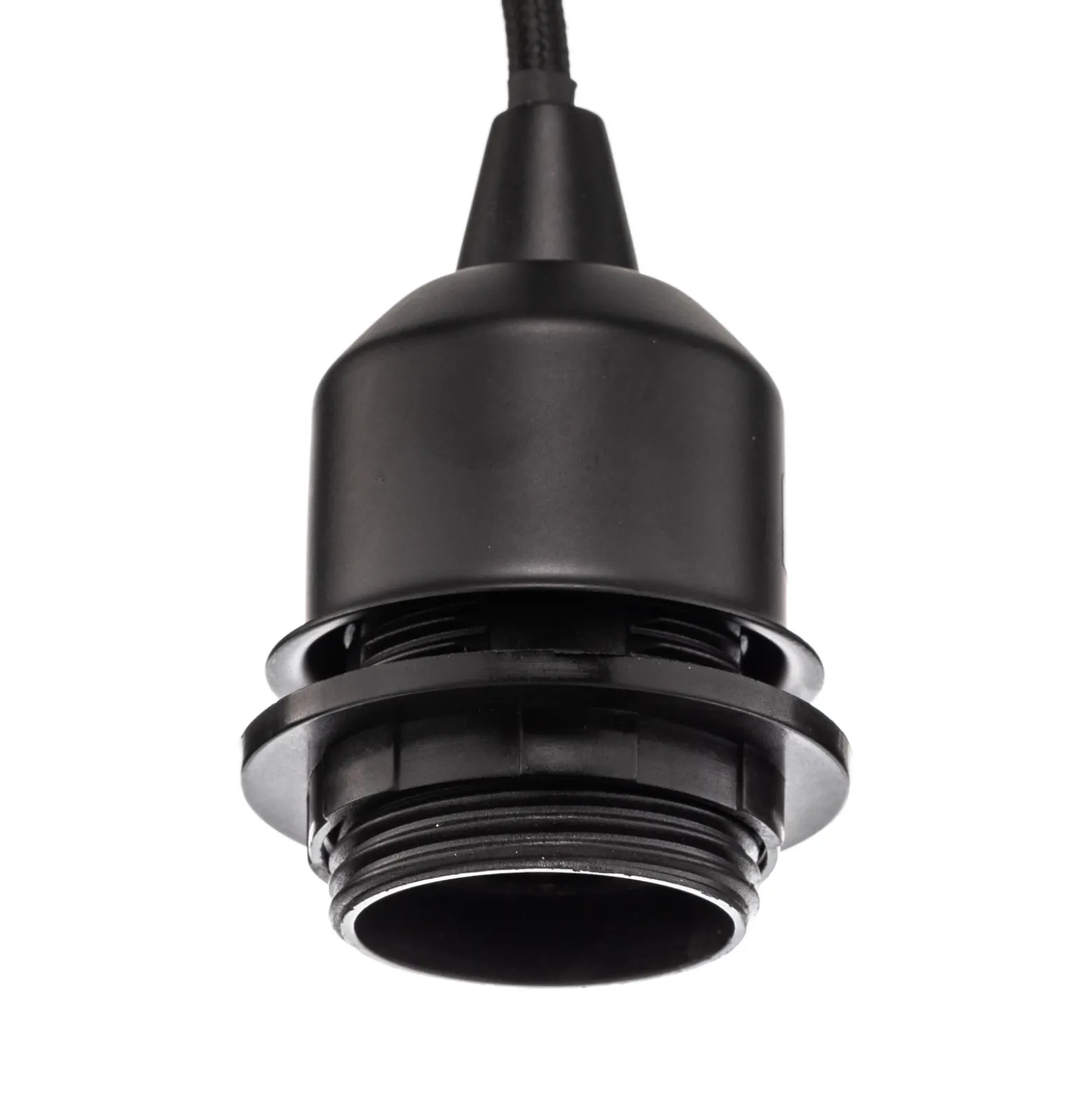 Lámpara colgante Lindby Tsomo, Ø 40 cm, negra, tela, E27