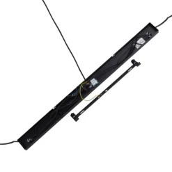 Lámpara colgante Lindby Tsomo, 950 cm, 3 luces, negro, tela