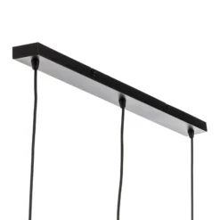 Lámpara colgante Lindby Tsomo, 950 cm, 3 luces, negro, tela
