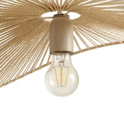 Lámpara colgante Lindby Valdorin, beige, papel, longitud 75 cm