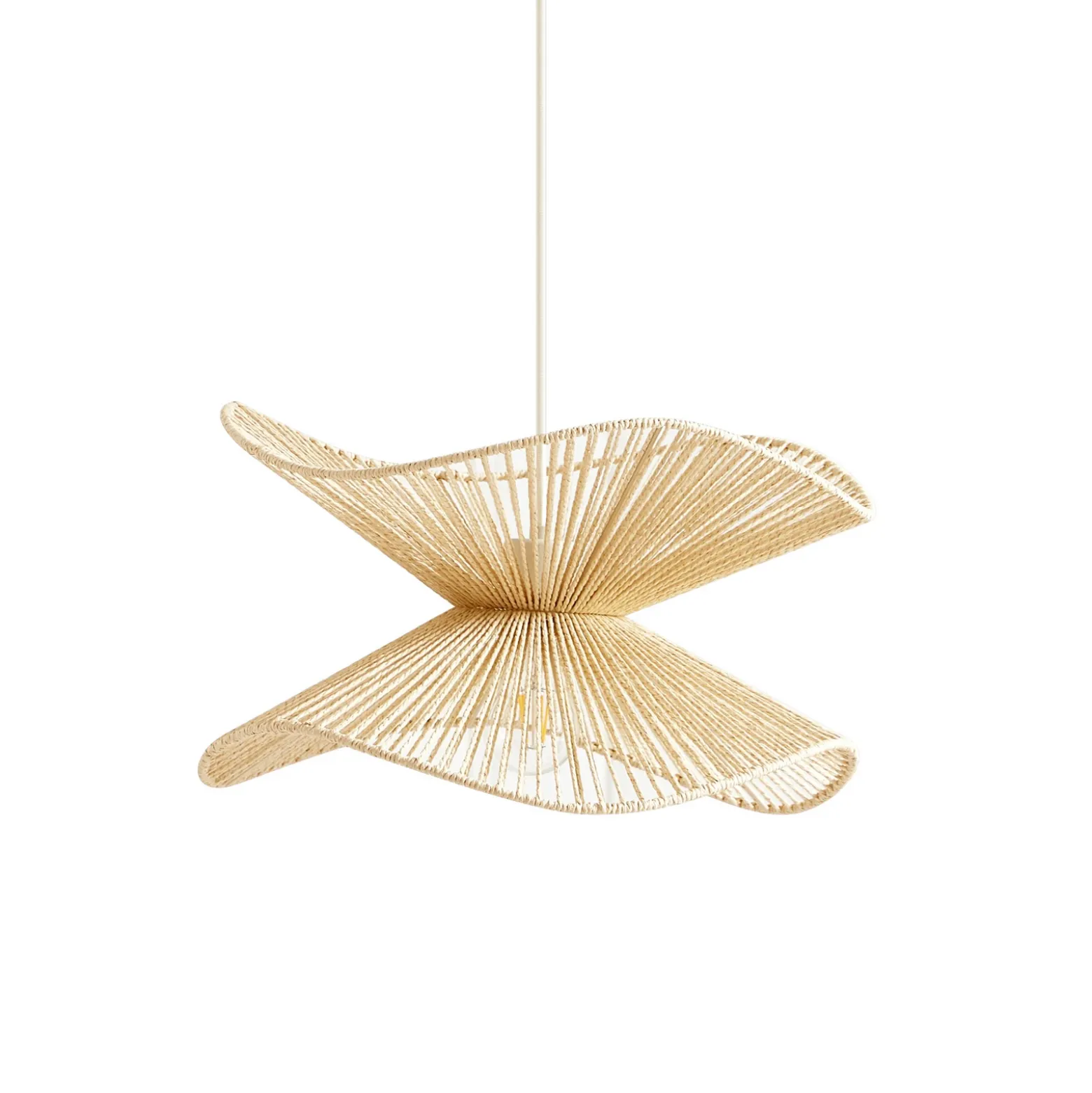 Lámpara colgante Lindby Valdorin, beige, papel, Ø 40 cm, E27