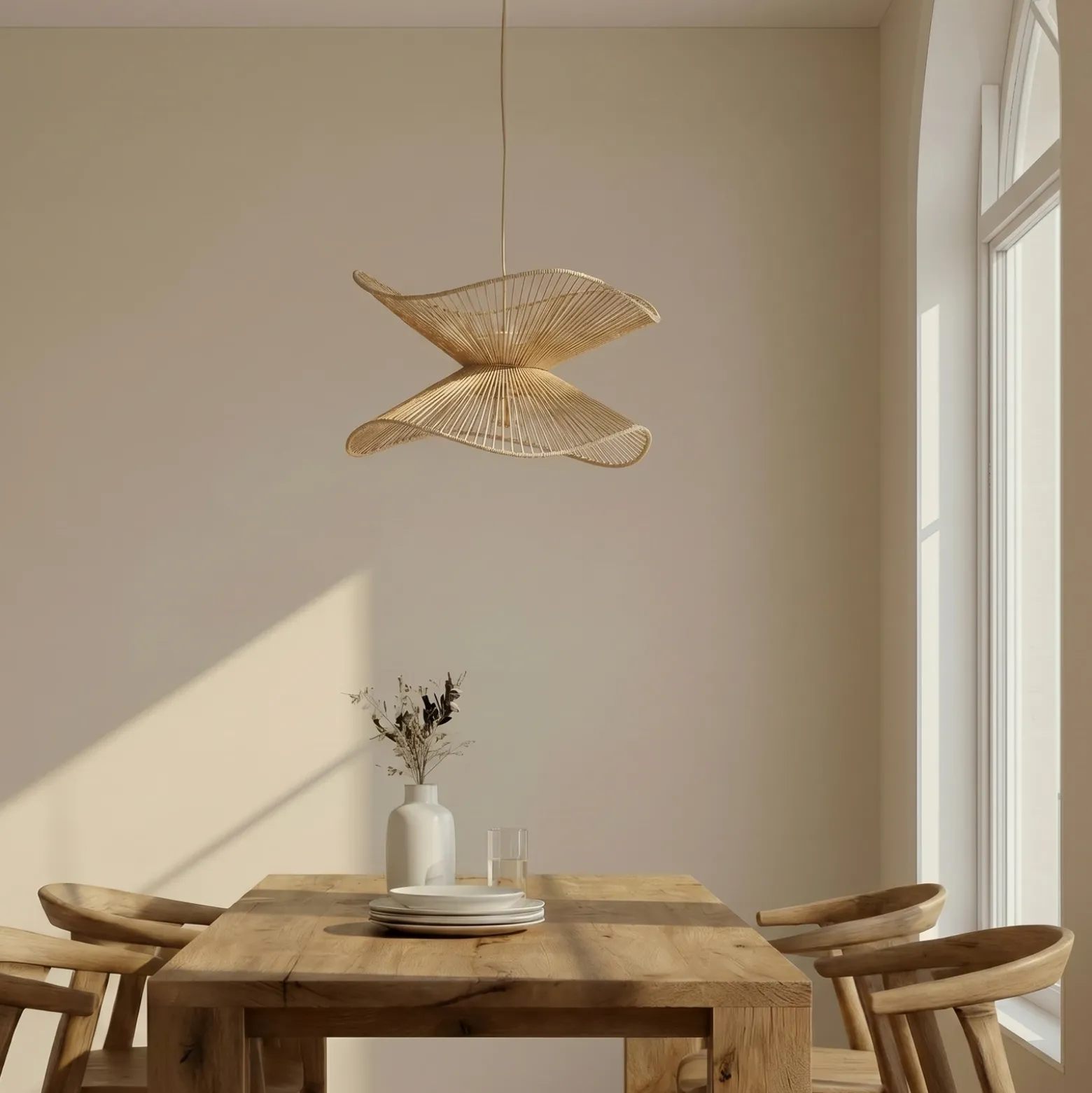 Lámpara colgante Lindby Valdorin, beige, papel, Ø 40 cm, E27