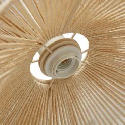 Lámpara colgante Lindby Valdorin, beige, papel, Ø 40 cm, E27