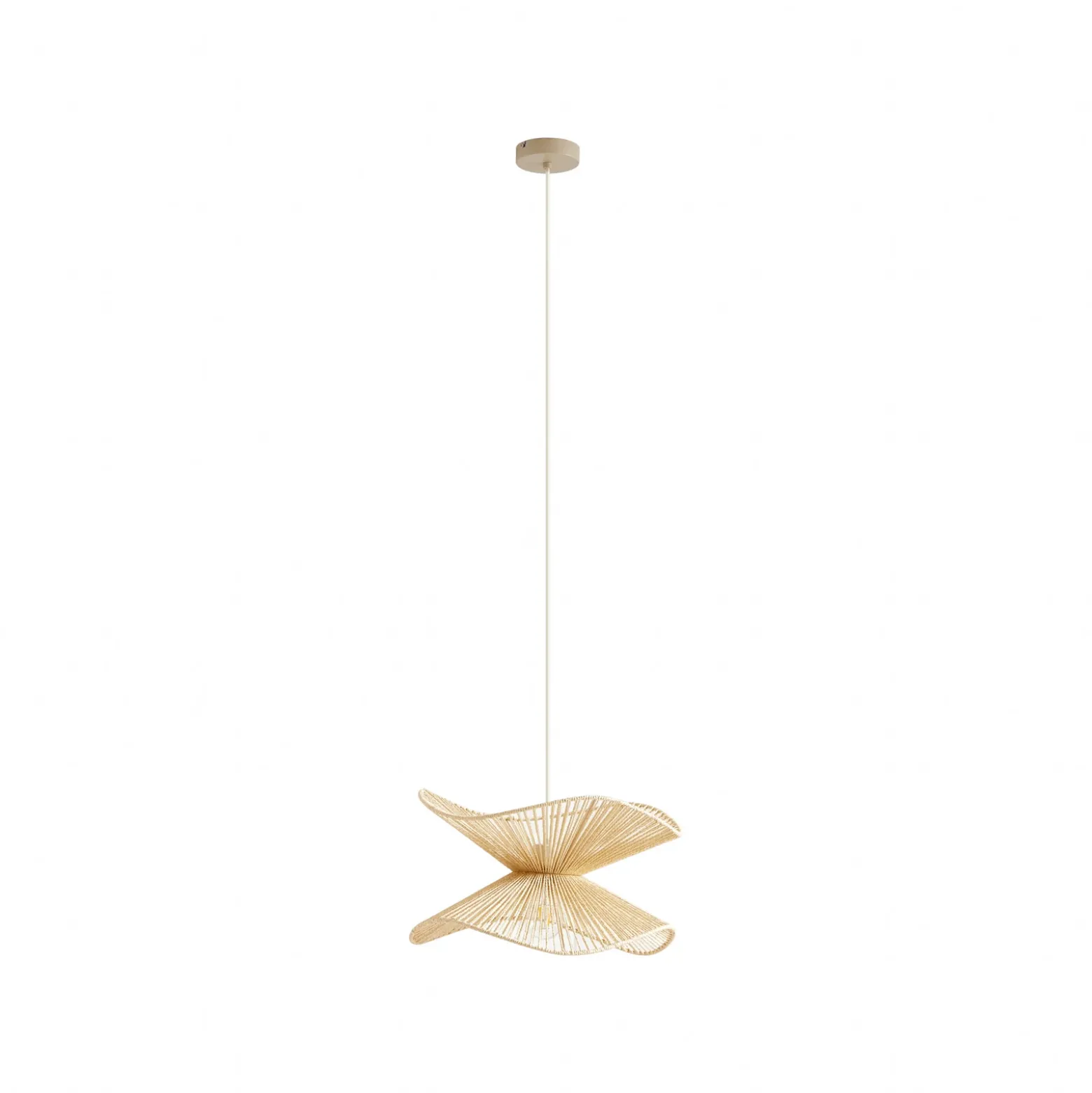 Lámpara colgante Lindby Valdorin, beige, papel, Ø 40 cm, E27