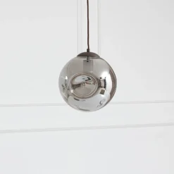 Lámpara colgante Lindby Valentina, E27, Ø 25 cm, gris ahumado, cristal