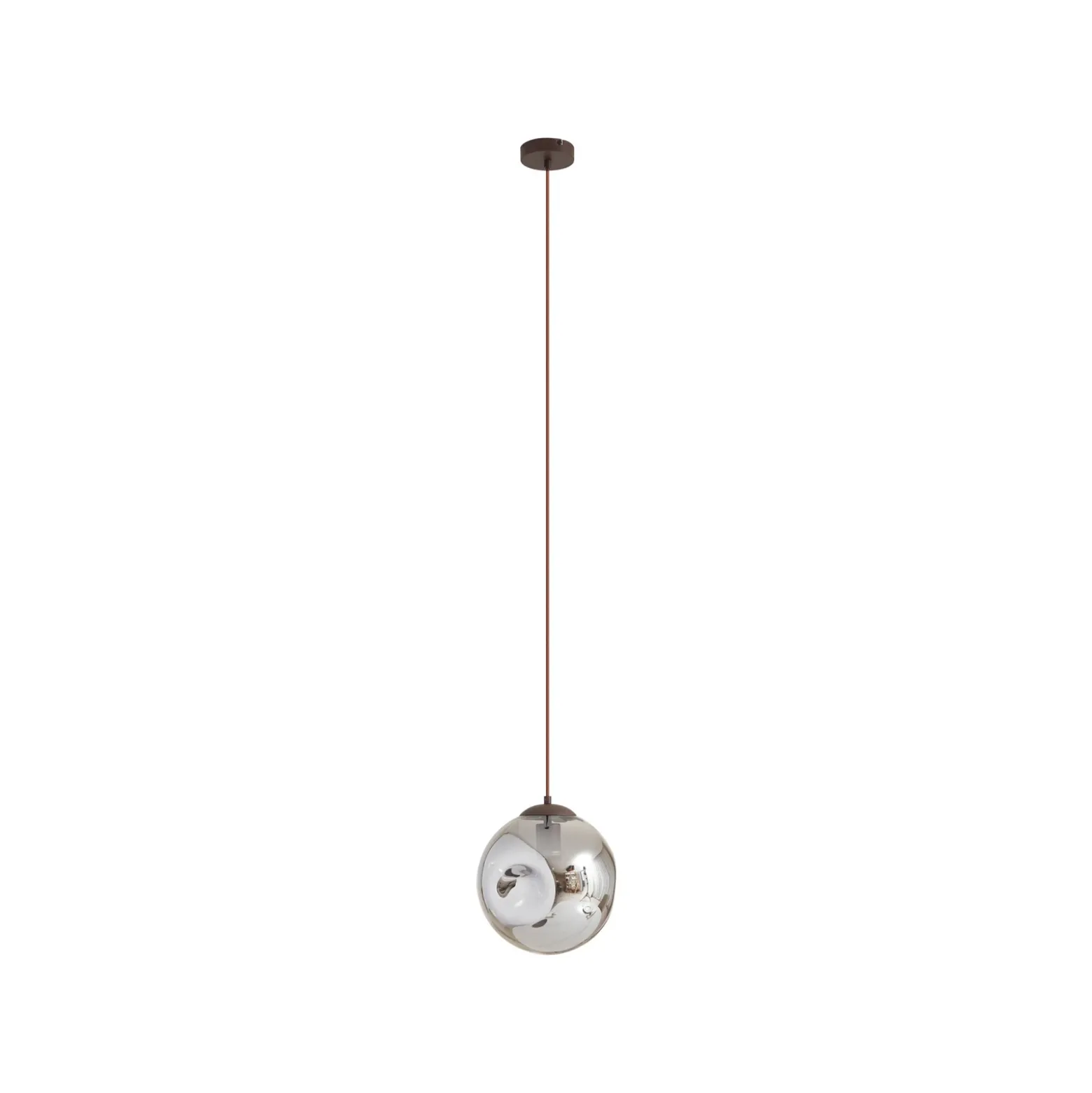 Lámpara colgante Lindby Valentina, E27, Ø 25 cm, gris ahumado, cristal