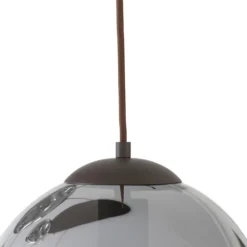 Lámpara colgante Lindby Valentina, E27, 125,5 cm de altura, gris, cristal