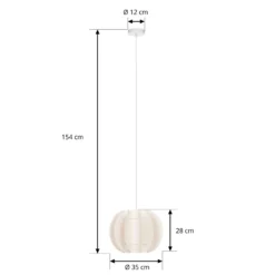 Lámpara colgante Lindby Winslow, blanco crema, Ø 35 cm, E27