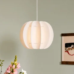 Lámpara colgante Lindby Winslow, blanco crema, Ø 35 cm, E27