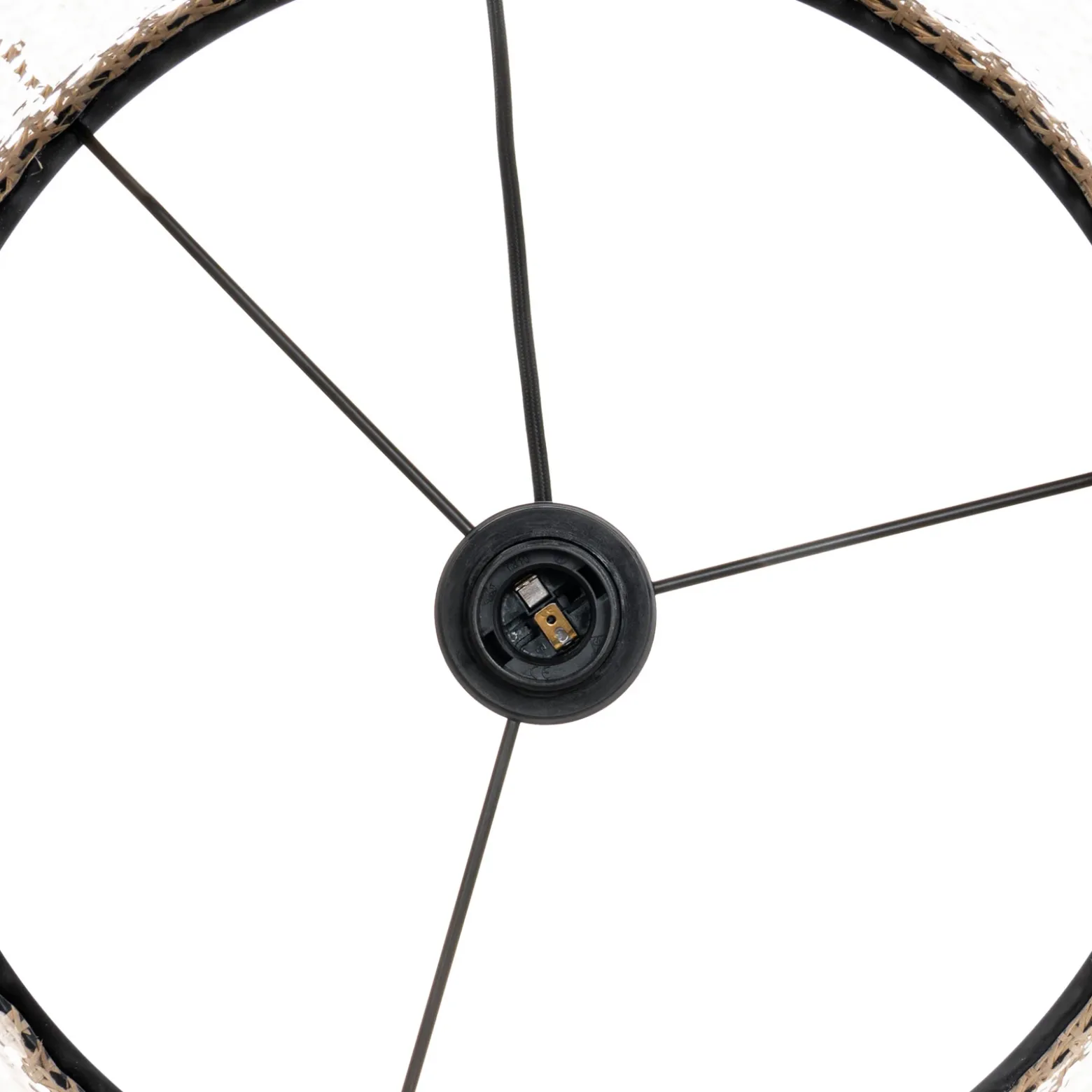 Lámpara colgante Lindby Yaelle, Ø 40 cm, ratán, negro, E27