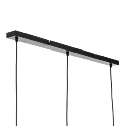 Lámpara colgante Lindby Yaelle, 92 cm de largo, 3 luces, ratán, E27