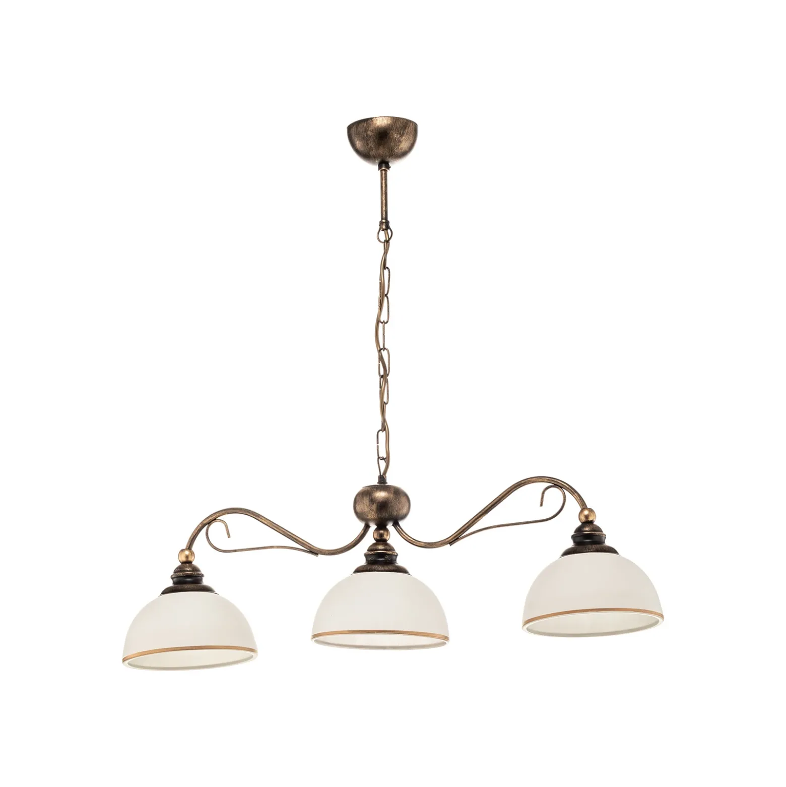 Lámpara colgante lineal Casale, 3 luces, longitud 74 cm
