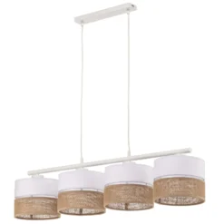 Lámpara colgante Linobianco, lineal, 4 luces