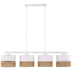 Lámpara colgante Linobianco, lineal, 4 luces