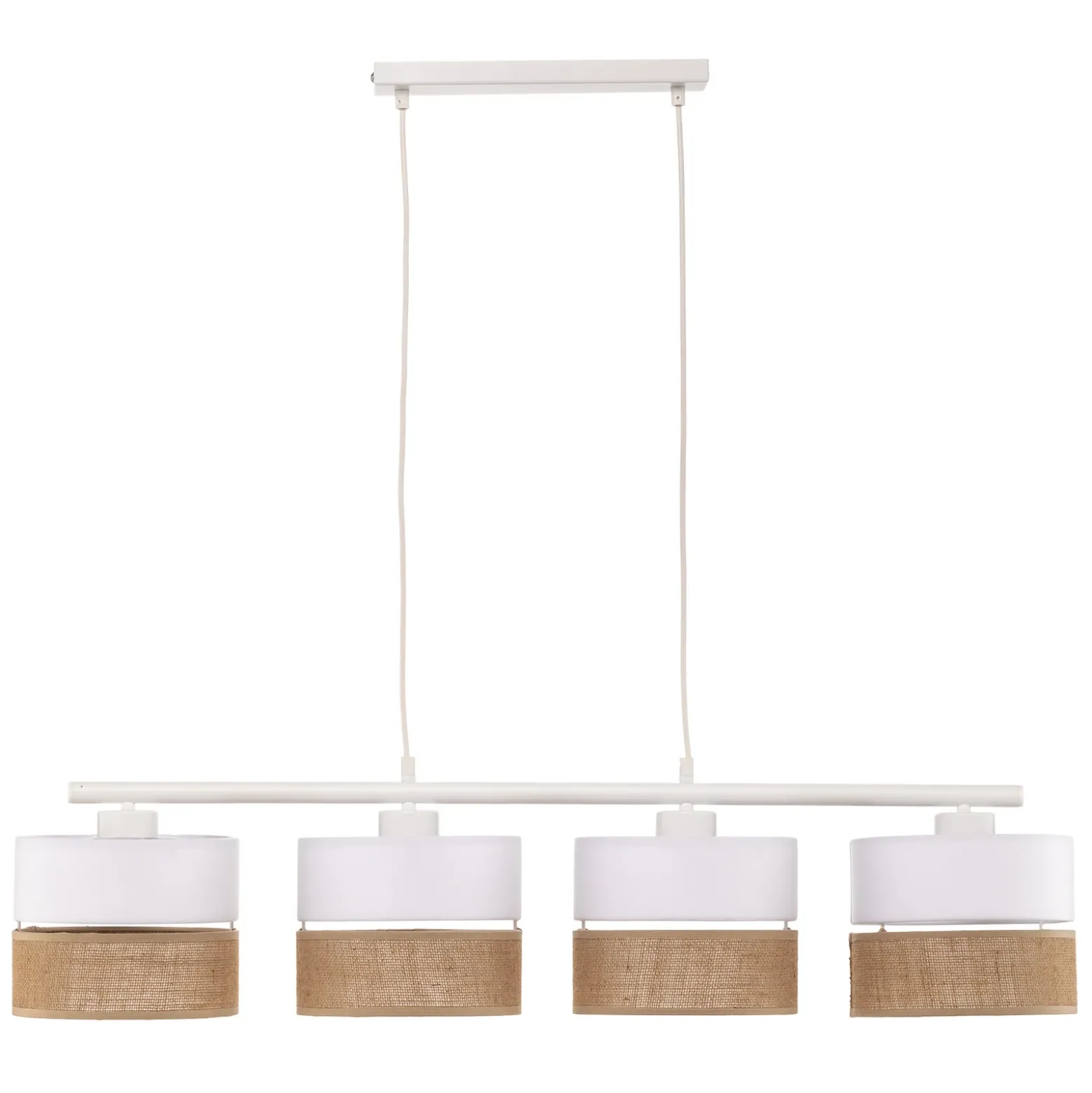 Lámpara colgante Linobianco, lineal, 4 luces