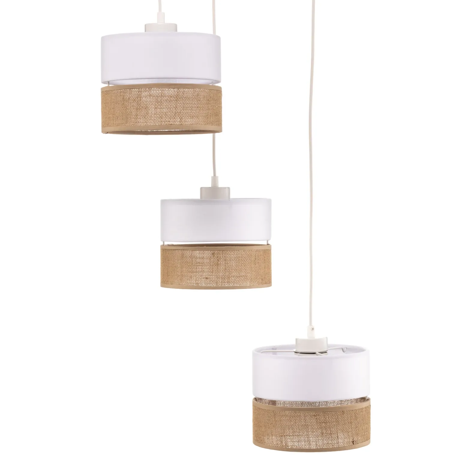 Lámpara colgante Linobianco, redonda, 3 luces