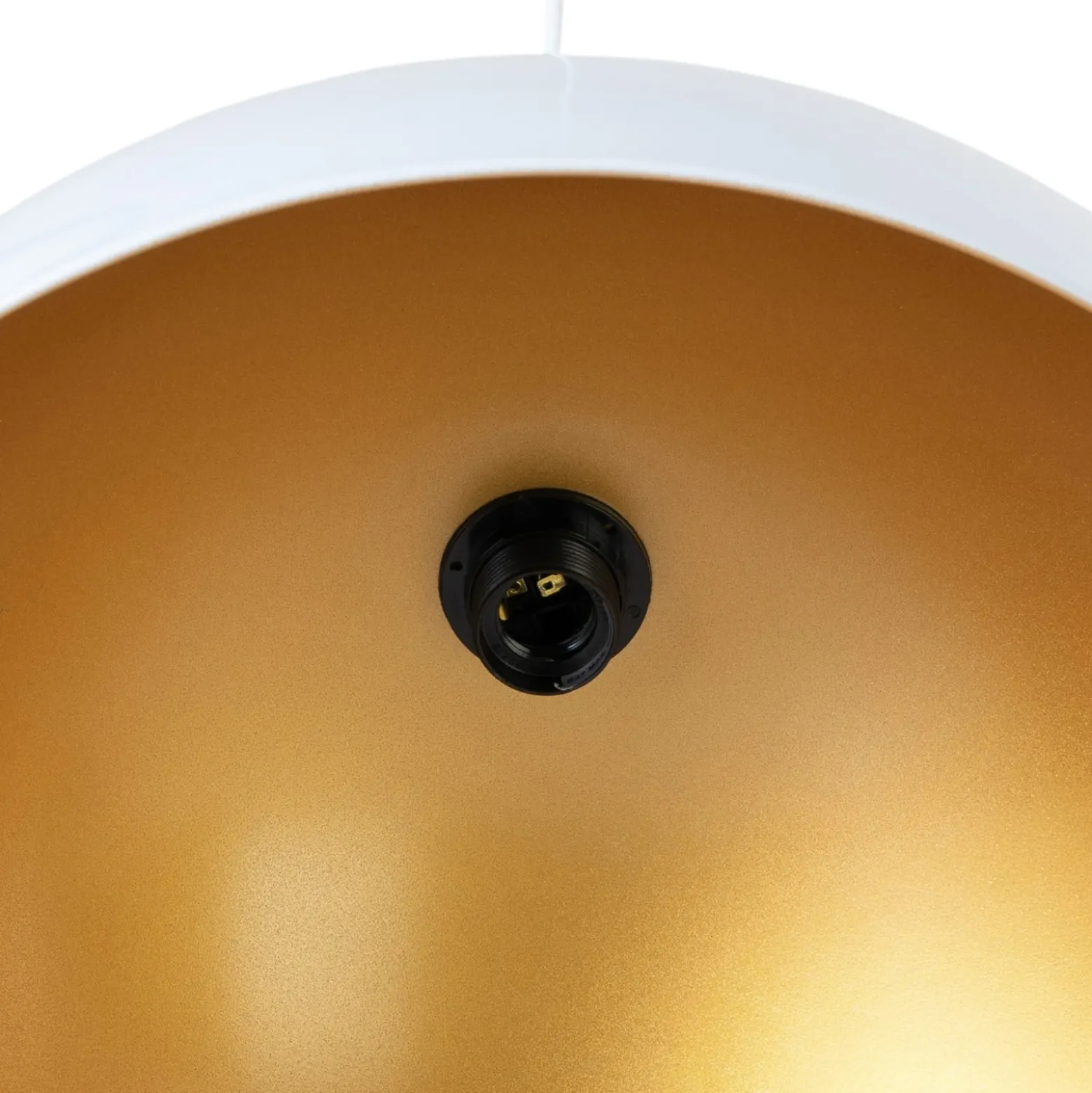 Lámpara colgante Lipeo, blanco/dorado, Ø 50 cm, metal, E27