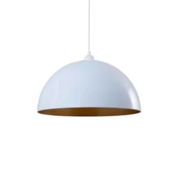 Lámpara colgante Lipeo, blanco/dorado, Ø 50 cm, metal, E27