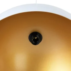 Lámpara colgante Lipeo, blanco/dorado, Ø 50 cm, metal, E27