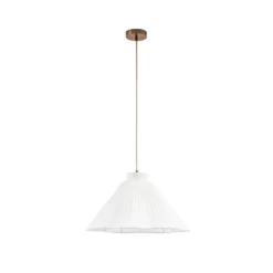 Lámpara colgante Lisbeth de Lucande, Ø 50 cm, blanco/latón, E27