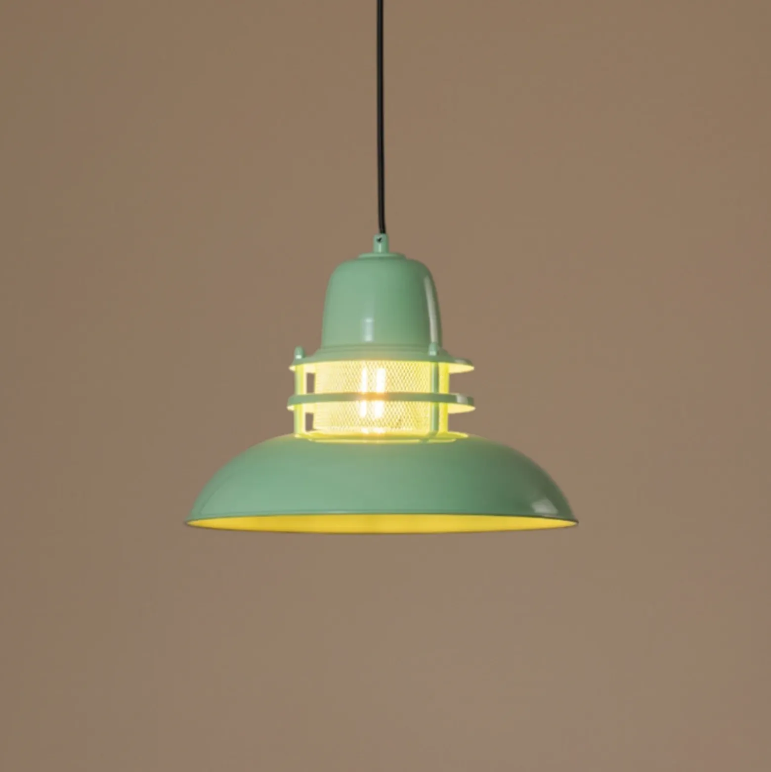 Lámpara colgante Lorenz, verde menta, Ø 34 cm, metal, E27