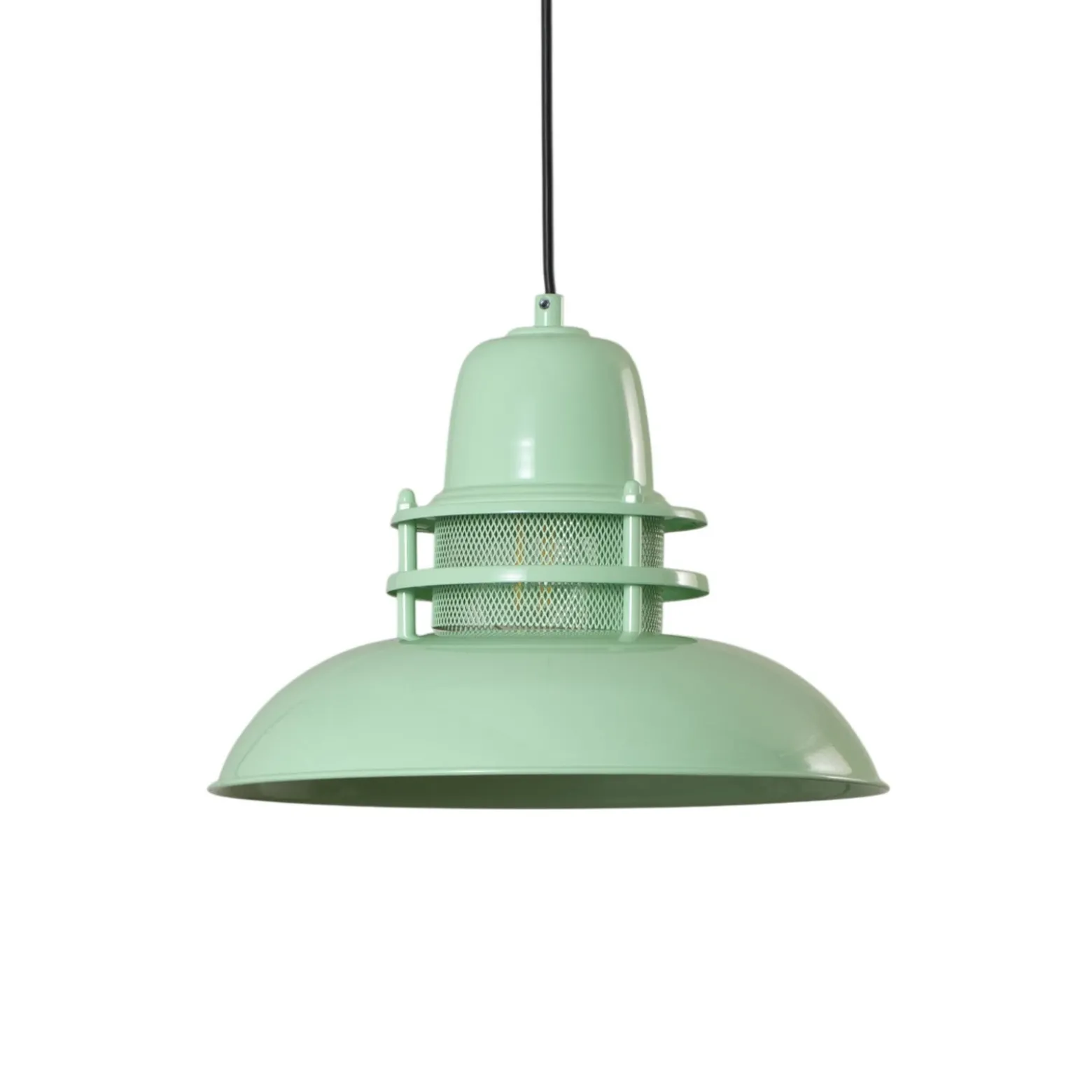 Lámpara colgante Lorenz, verde menta, Ø 34 cm, metal, E27