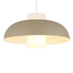 Lámpara colgante Lowe, color arena mate, Ø 38 cm, metal