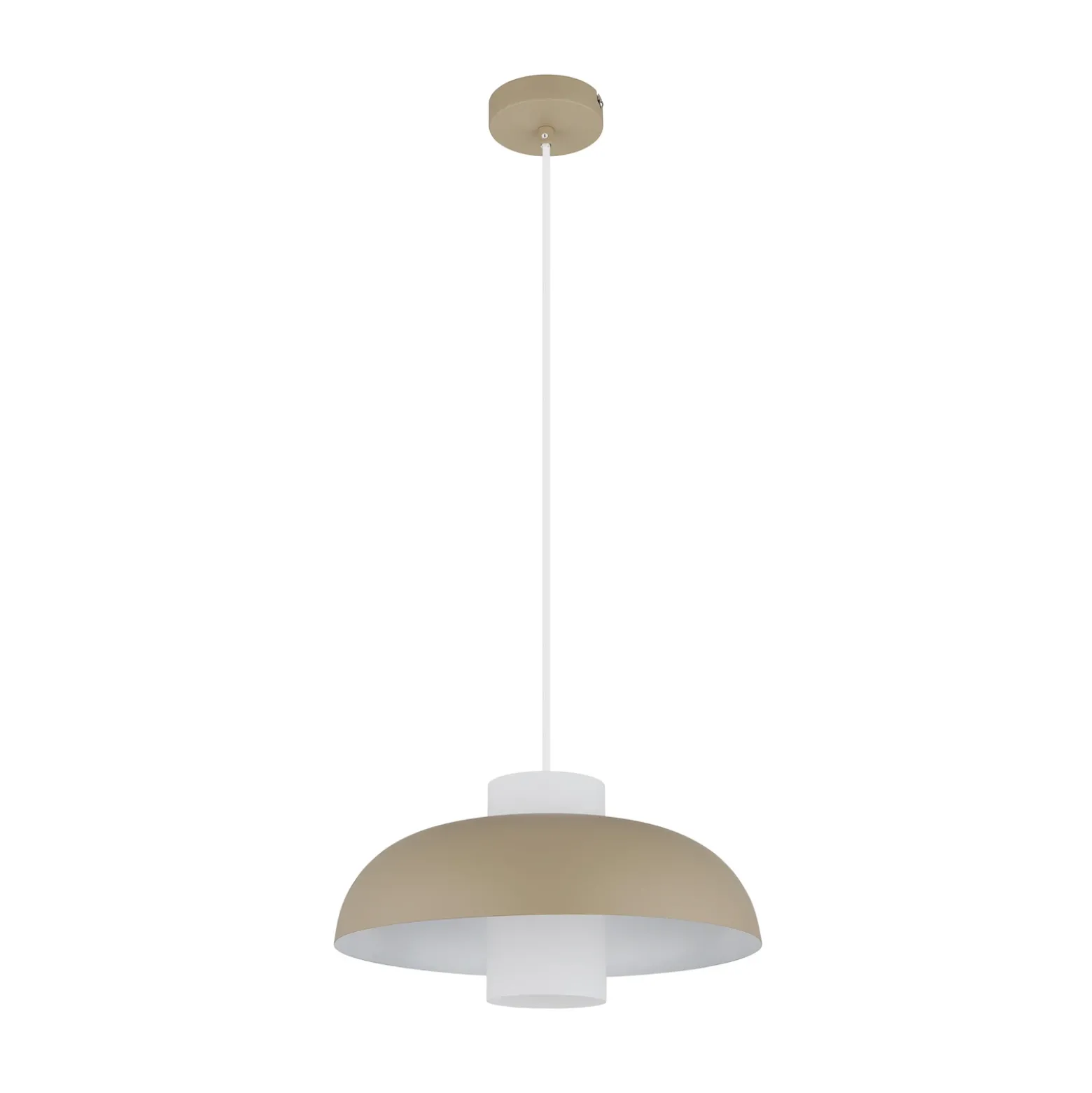 Lámpara colgante Lowe, color arena mate, Ø 38 cm, metal