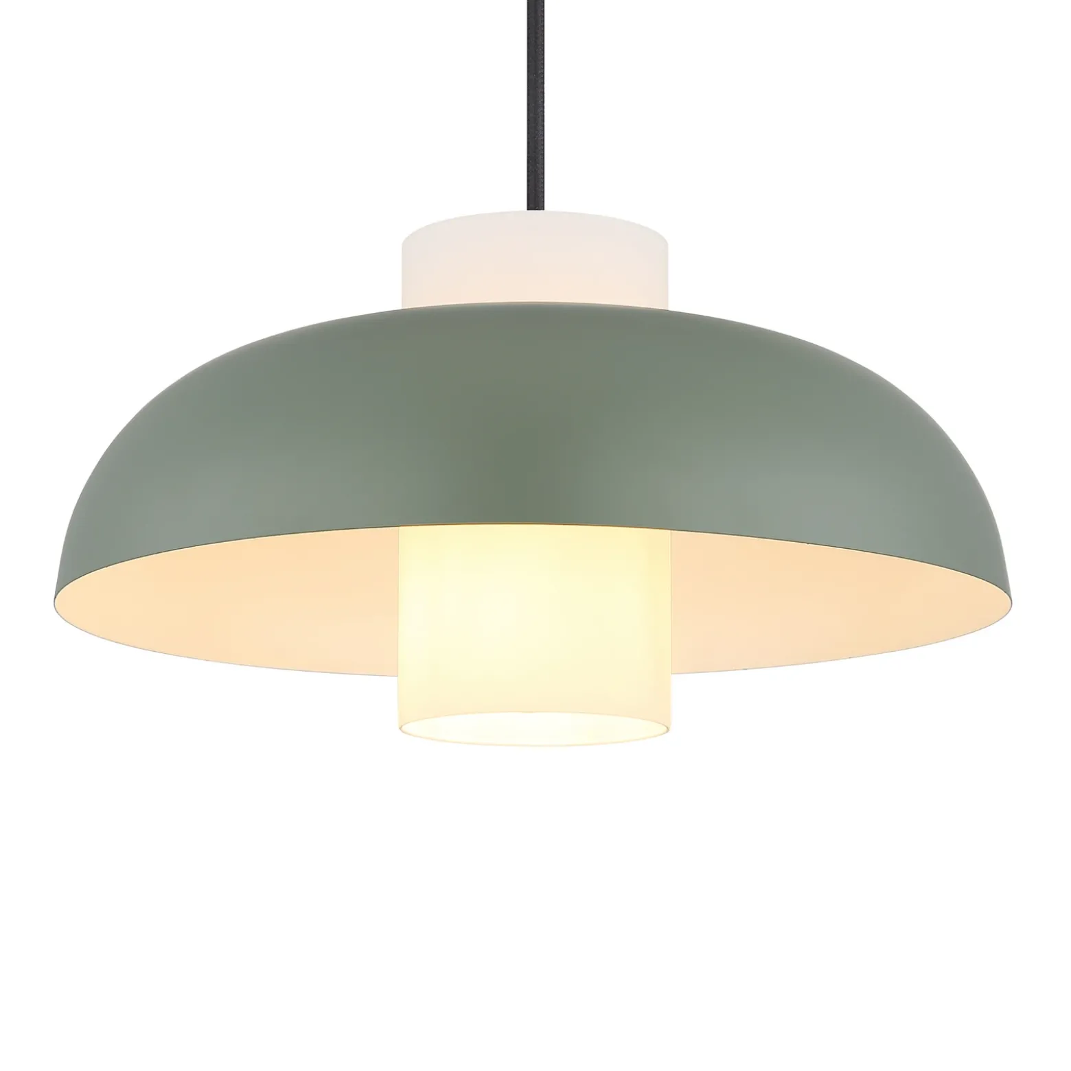 Lámpara colgante Lowe, verde mate, Ø 38 cm, metal