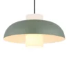 Lámpara colgante Lowe, verde mate, Ø 38 cm, metal