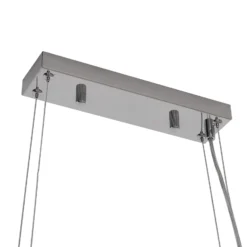 Lámpara colgante Lucande Bellora, 101 cm, acero inoxidable, cristal