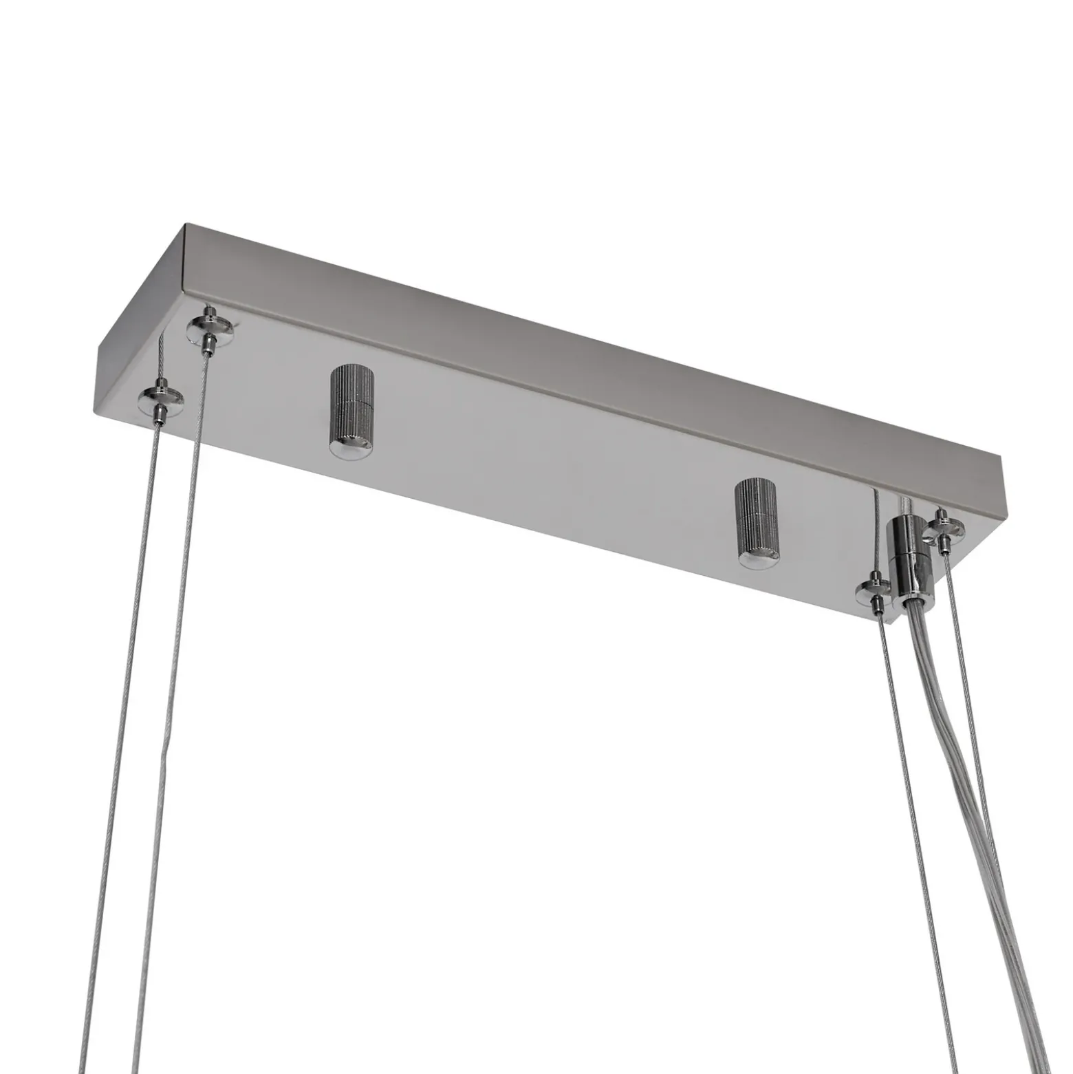 Lámpara colgante Lucande Bellora, 101 cm, acero inoxidable, cristal