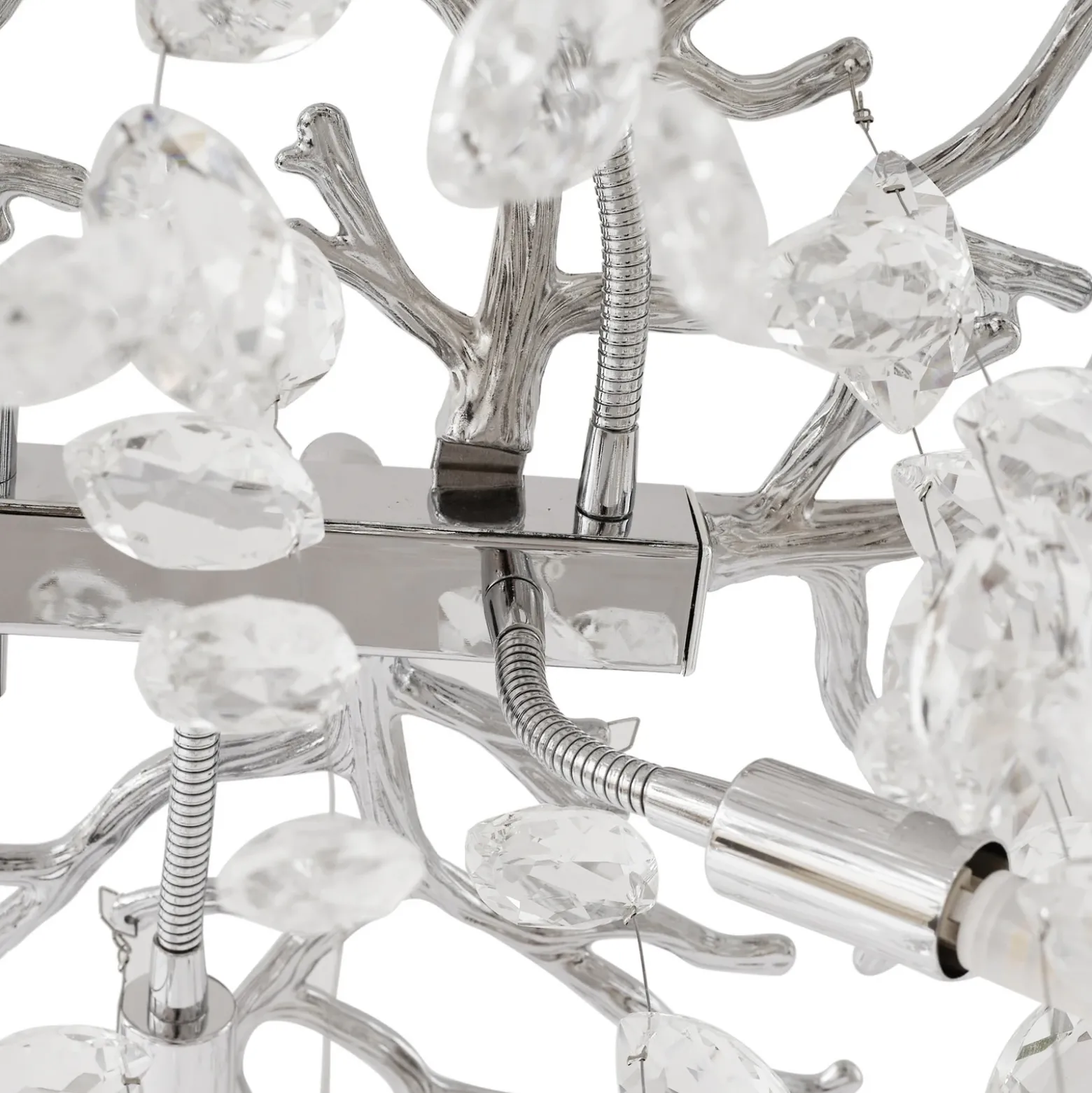 Lámpara colgante Lucande Bellora, 101 cm, acero inoxidable, cristal