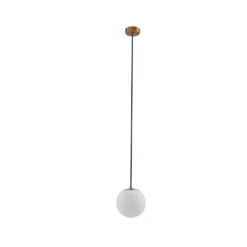 Lámpara colgante Lucande Bidolo, color latón, cristal, 15 cm, IP44
