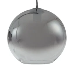 Lámpara colgante Lucande Brillar, gris humo, cristal, 3 luces, 128 cm
