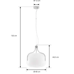 Lámpara colgante Lucande Christo, Ø 42 cm, cromado/blanco, cristal