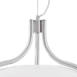 Lámpara colgante Lucande Christo, Ø 42 cm, cromado/blanco, cristal