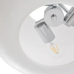 Lámpara colgante Lucande Christo, Ø 42 cm, cromado/blanco, cristal