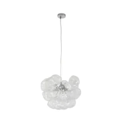 Lámpara colgante Lucande Diborah, transparente, Ø 43 cm, cristal, G9