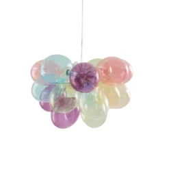 Lámpara colgante Lucande Diborah, Ø 40 cm, multicolor, cristal, G9