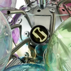 Lámpara colgante Lucande Diborah, Ø 50 cm, multicolor, cristal, G9